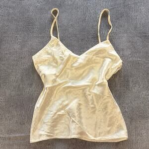 Silky Patterned Cream Y2k Cami